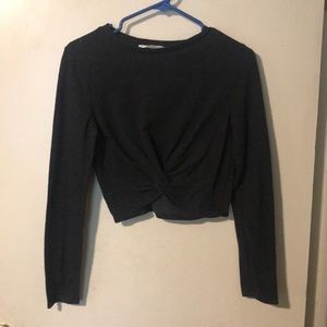 Gray crop top